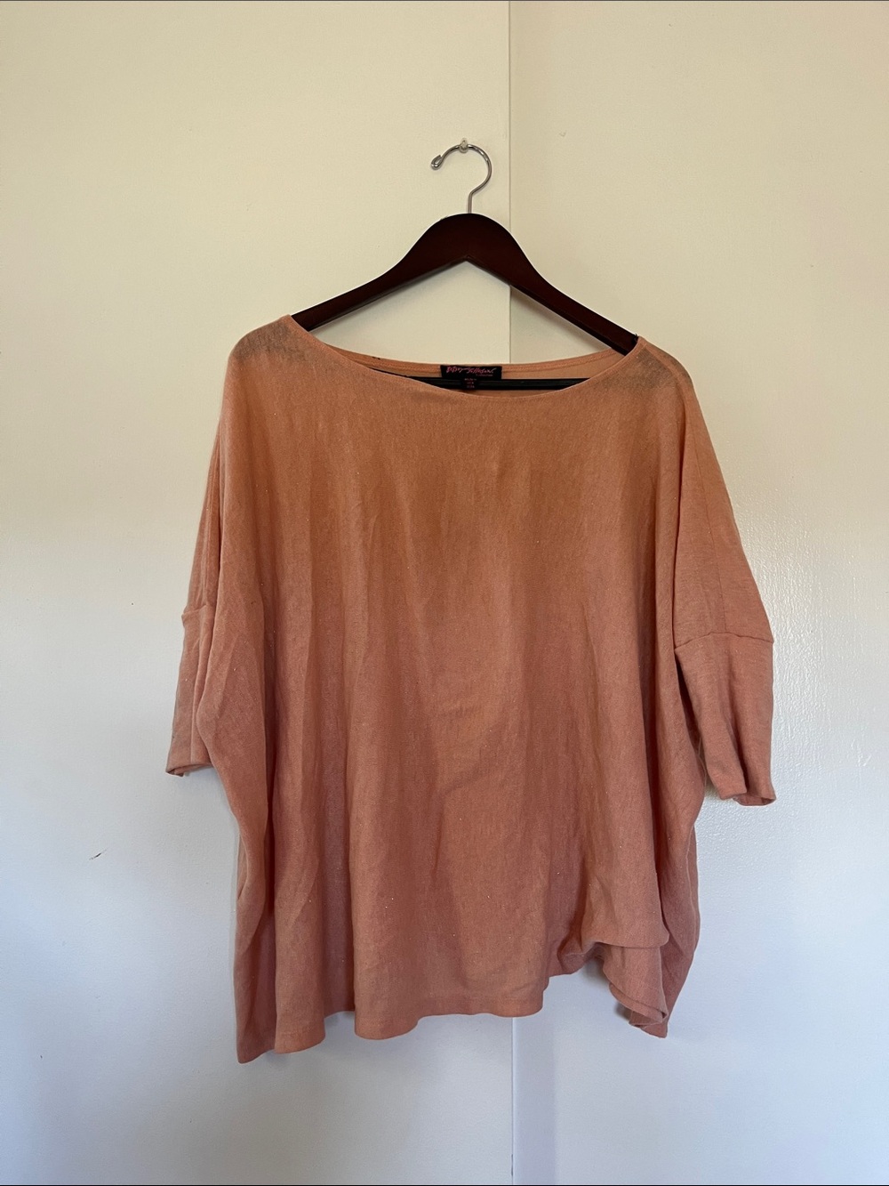Betsey Johnson Peach Boatneck Dolman Top
